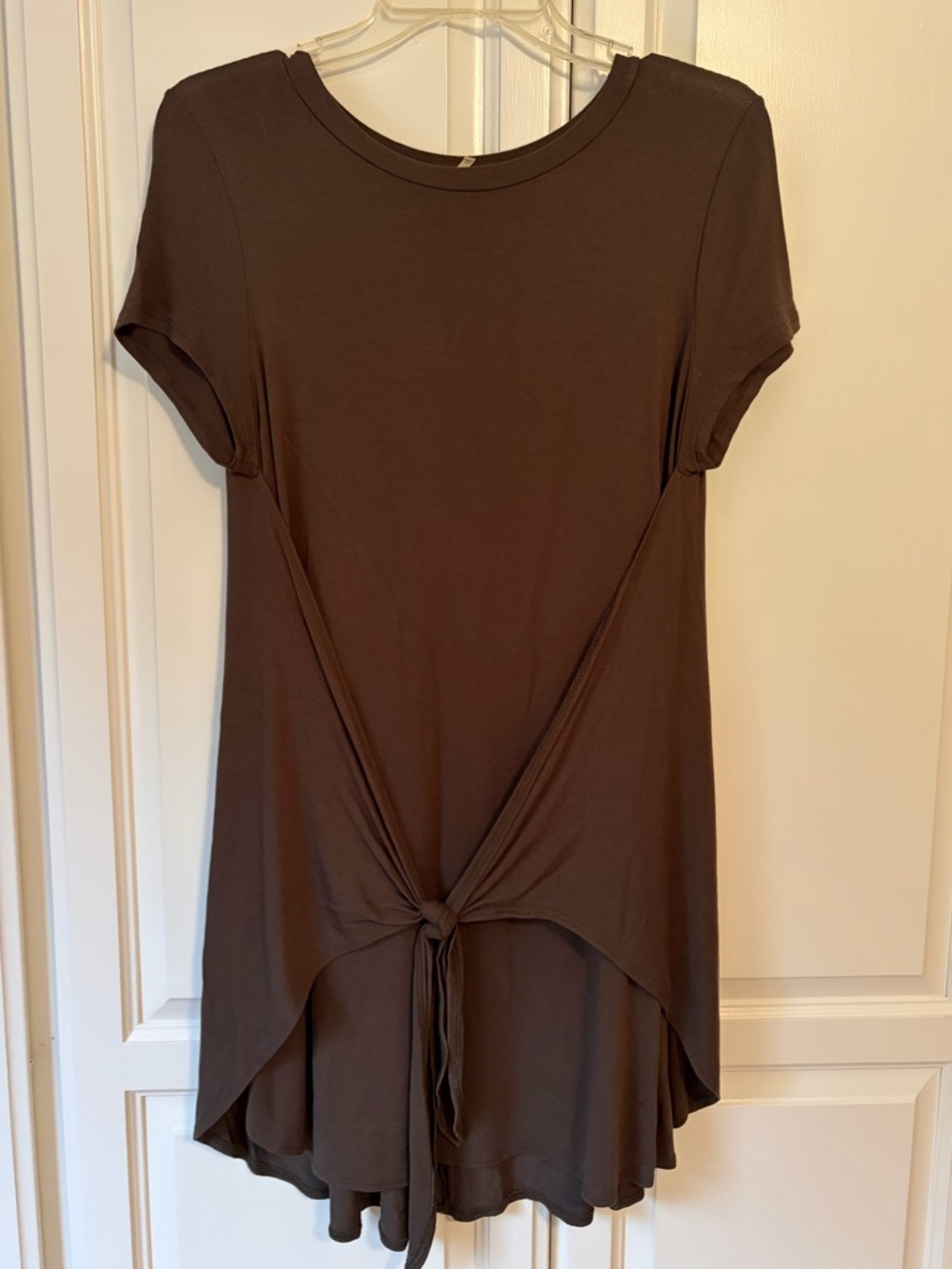 Women’s Green Knot-Front Short Sleeve Dress